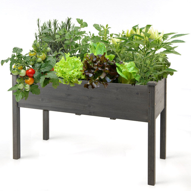 Wooden Raised Vegetable Garden Bed Elevated Grow Vegetable Planter Doba
